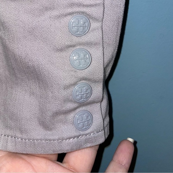 Tory Burch Gray Snap Button Hem Skinny Jeans Size 26 - Picture 7 of 10